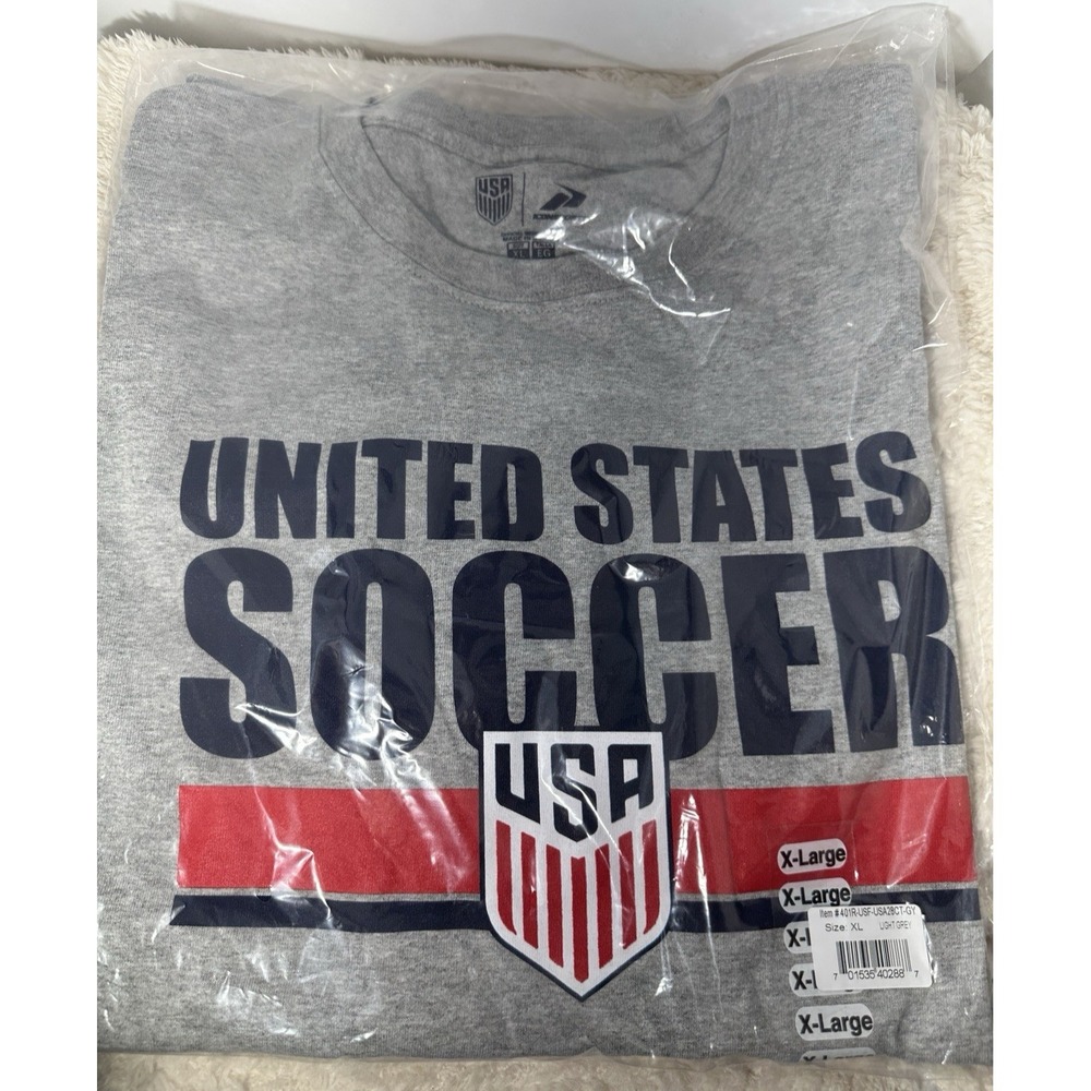 2026 FIFA World Cup USA Men's Soccer T-Shirt Heather Gray Size XL NWT